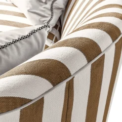 Living Room|MacKenzie-Childs Marquee Brown Stripe Chenille Sofa