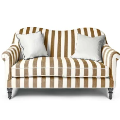 Living Room|MacKenzie-Childs Marquee Brown Stripe Chenille Loveseat