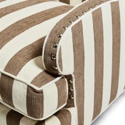 Living Room|MacKenzie-Childs Marquee Brown Stripe Chenille Wing Chair