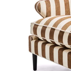 Living Room|MacKenzie-Childs Marquee Brown Stripe Chenille Accent Chair