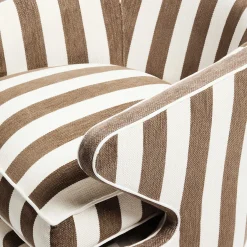 Living Room|MacKenzie-Childs Marquee Brown Stripe Chenille Accent Chair