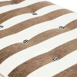 Bedroom|Living Room|MacKenzie-Childs Marquee Brown Stripe Chenille Upholstered Bench