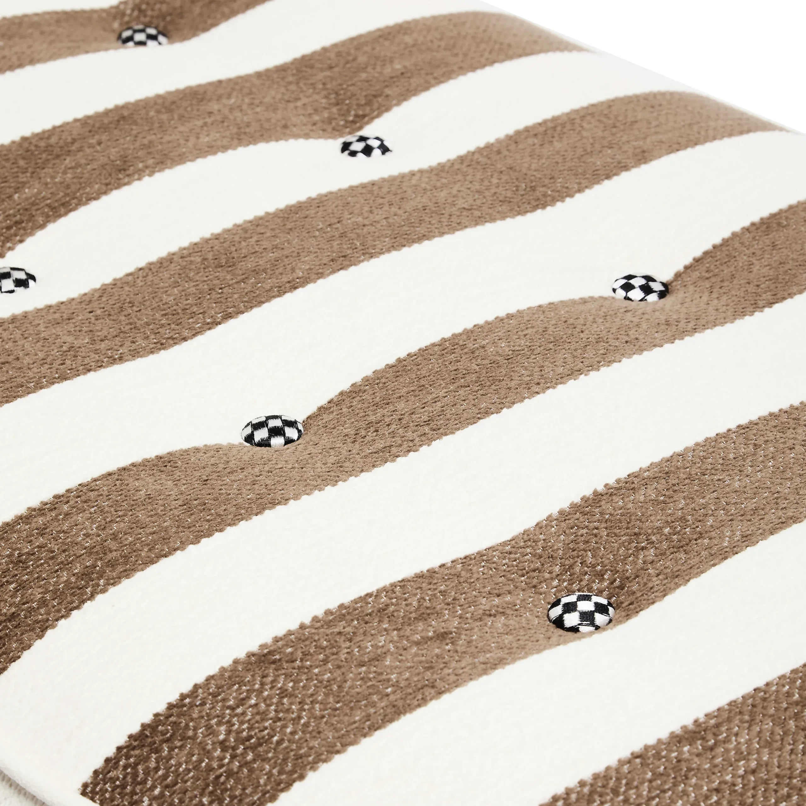 Bedroom|Living Room|MacKenzie-Childs Marquee Brown Stripe Chenille Upholstered Bench