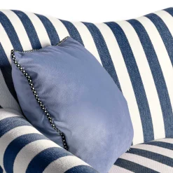 Living Room|MacKenzie-Childs Marquee Navy Stripe Chenille Loveseat