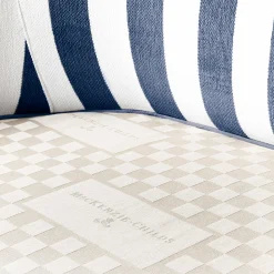 Living Room|MacKenzie-Childs Marquee Navy Stripe Chenille Loveseat