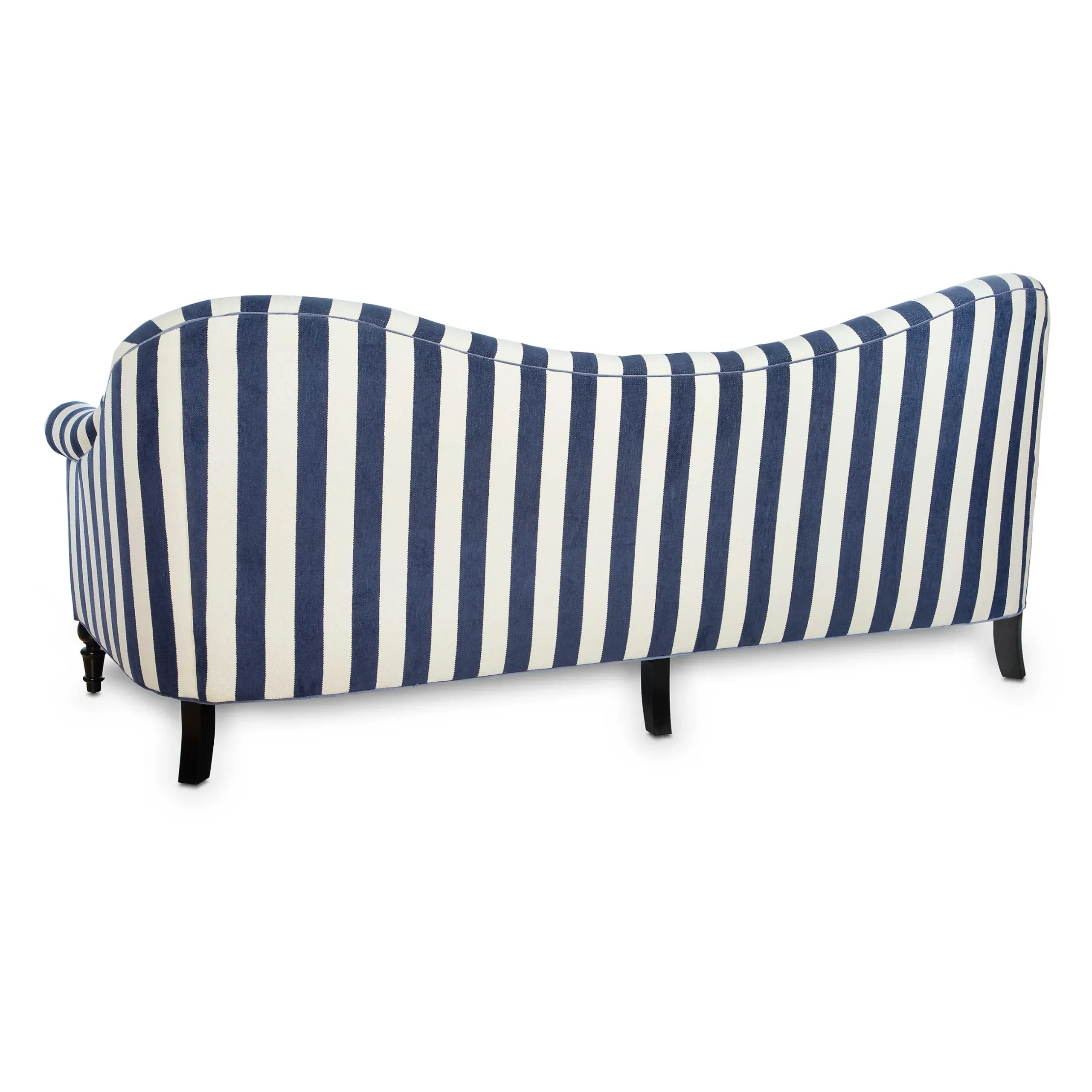Living Room|MacKenzie-Childs Marquee Navy Stripe Chenille Sofa