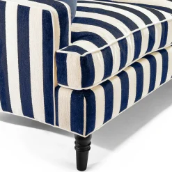 Living Room|MacKenzie-Childs Marquee Navy Stripe 2-Piece Left Arm Chaise Sectional