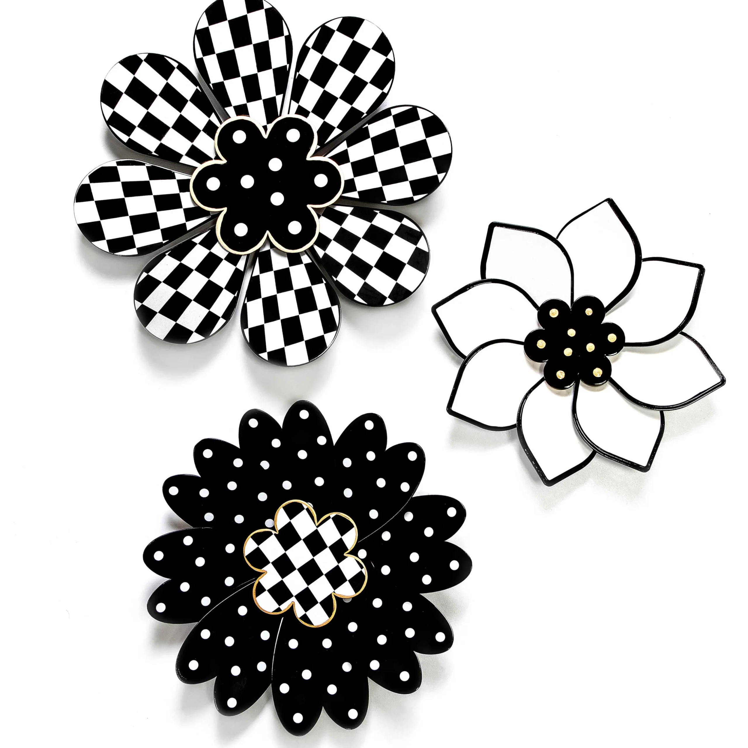 Room Accents|MacKenzie-Childs Marquee Wall Flowers, Set of 3
