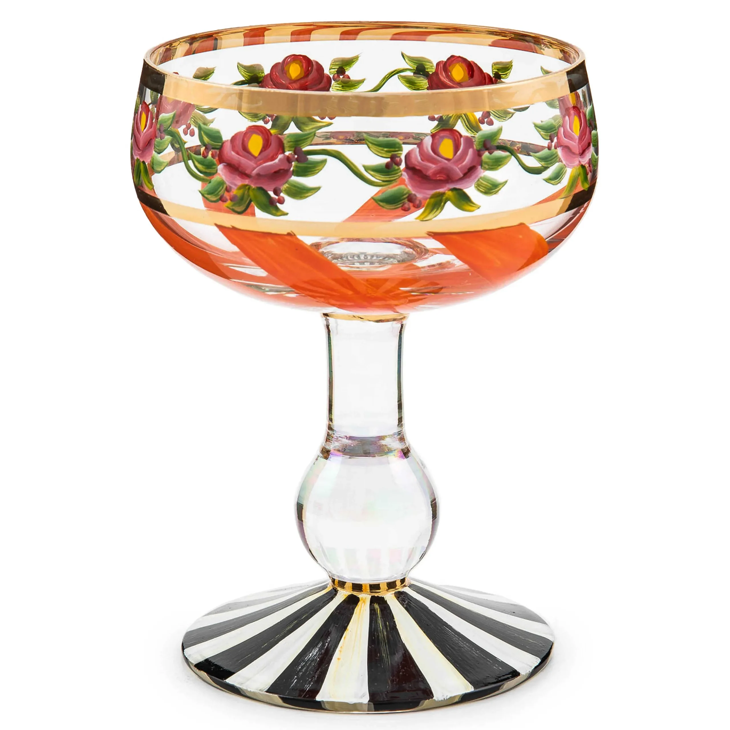Fall Entertaining|Drinkware|MacKenzie-Childs Maypole Apricot Coupe Glass