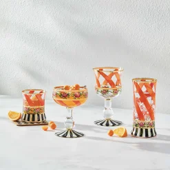 Holiday|The Halloween Shop|MacKenzie-Childs Maypole Apricot Highball Glass, Set of 2