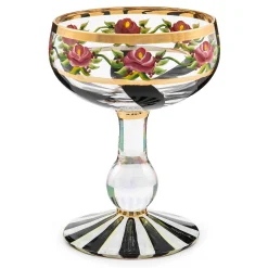 Drinkware|Bar Entertaining|MacKenzie-Childs Maypole Black Coupe Glass