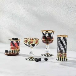 Drinkware|Bar Entertaining|MacKenzie-Childs Maypole Black Coupe Glass