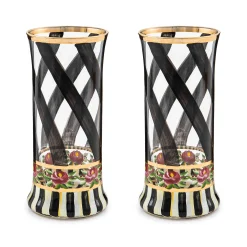 Holiday|The Halloween Shop|MacKenzie-Childs Maypole Black Highball Glass, Set of 2