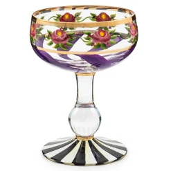 Drinkware|MacKenzie-Childs Maypole Lavender Coupe Glass
