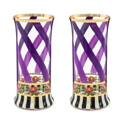 Holiday|The Halloween Shop|MacKenzie-Childs Maypole Lavender Highball Glass, Set of 2
