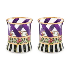 Drinkware|MacKenzie-Childs Maypole Lavender Tumbler Glass, Set of 2