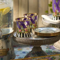 Drinkware|MacKenzie-Childs Maypole Lavender Tumbler Glass, Set of 2