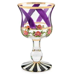 Drinkware|Bar Entertaining|MacKenzie-Childs Maypole Lavender Wine Glass