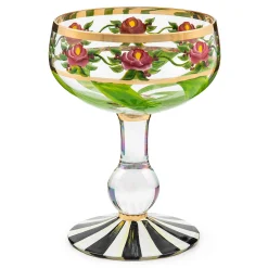 Drinkware|MacKenzie-Childs Maypole Leaf Coupe Glass