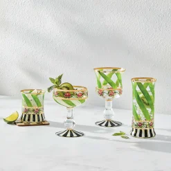 Drinkware|MacKenzie-Childs Maypole Leaf Coupe Glass