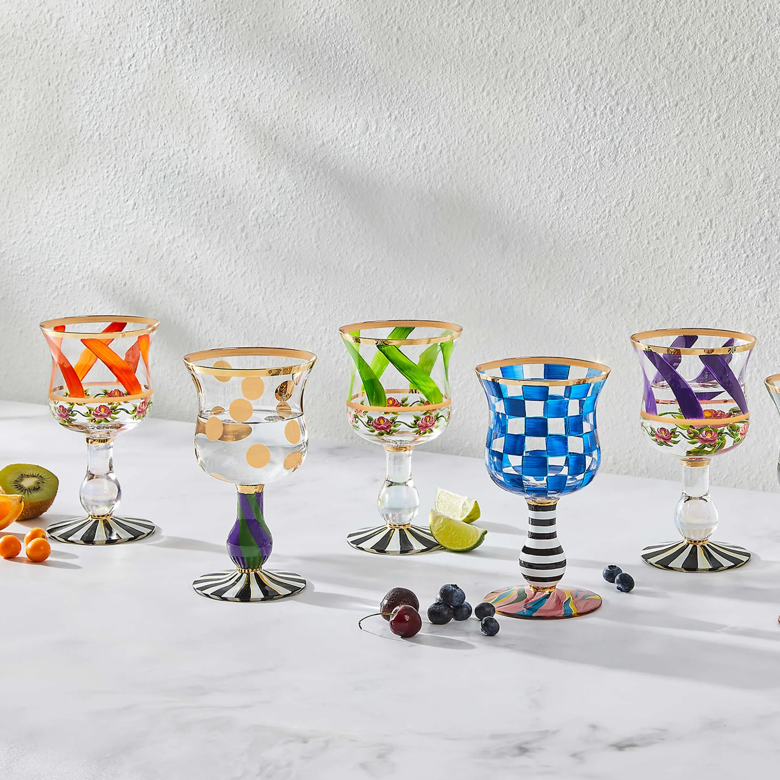 Drinkware|Bar Entertaining|MacKenzie-Childs Maypole Leaf Wine Glass
