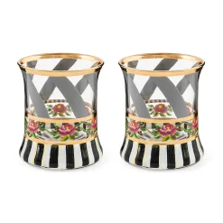 Drinkware|MacKenzie-Childs Maypole Sterling Tumbler Glass, Set of 2