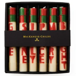 Holiday|Candles & Fragrances|MacKenzie-Childs Merry  Bright Mini Dinner Candles, Set of 6