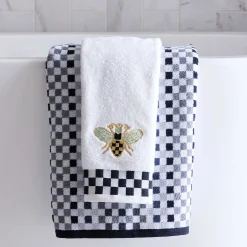 Bath & Bath Accessories|MacKenzie-Childs Micro Check Black  White Bath Towel