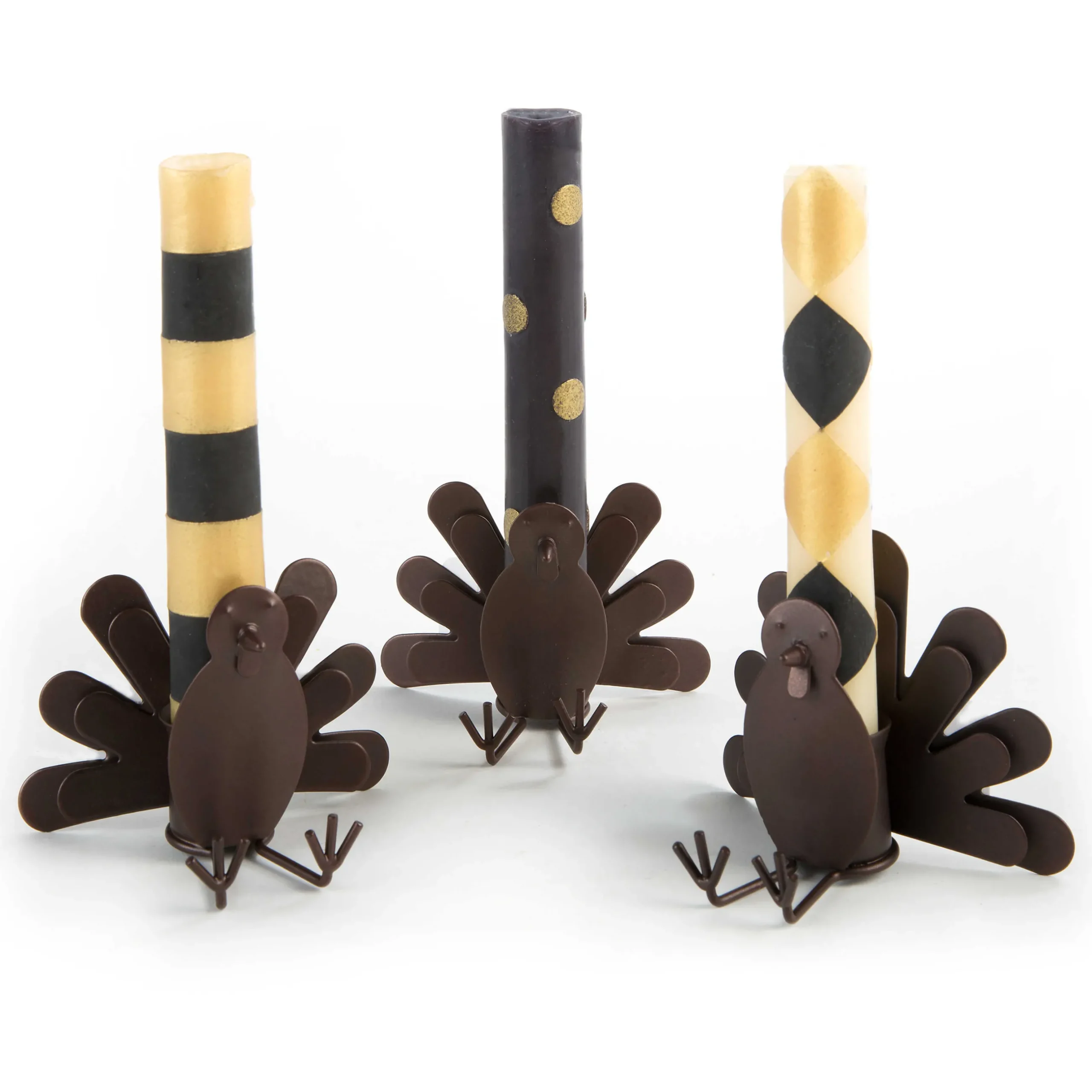 The Halloween Shop|Candles & Fragrances|MacKenzie-Childs Mini Black Gold Dinner Candles, Set of 6