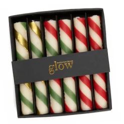 Holiday|Candles & Fragrances|MacKenzie-Childs Mini Candy Cane Dinner Candles, Set of 6