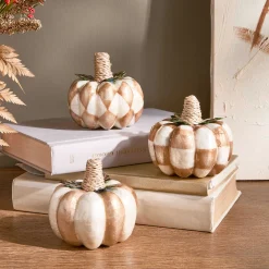 Pumpkins|The Fall Shop|MacKenzie-Childs Mocha Capiz Pumpkins, Set of 3