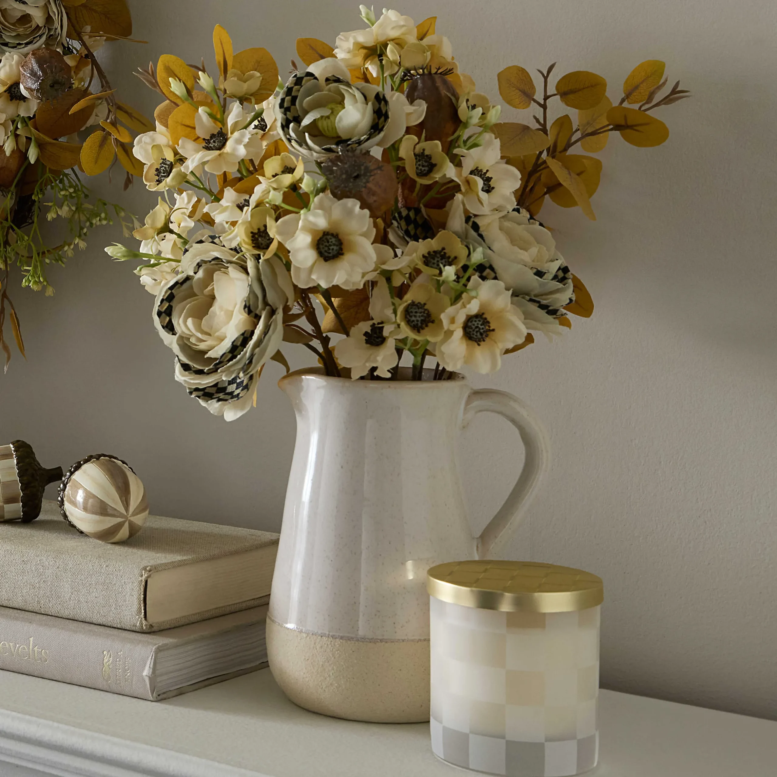 The Fall Shop|Greenery & Florals|MacKenzie-Childs Mocha Floral Arrangement
