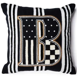Pillows, Throws, & Cushions|MacKenzie-Childs Monogram B Beaded Throw Pillow