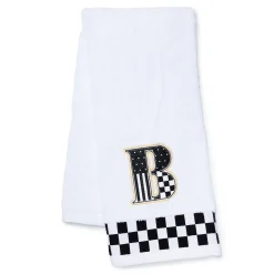 Bath & Bath Accessories|MacKenzie-Childs Monogram B Check Hand Towel