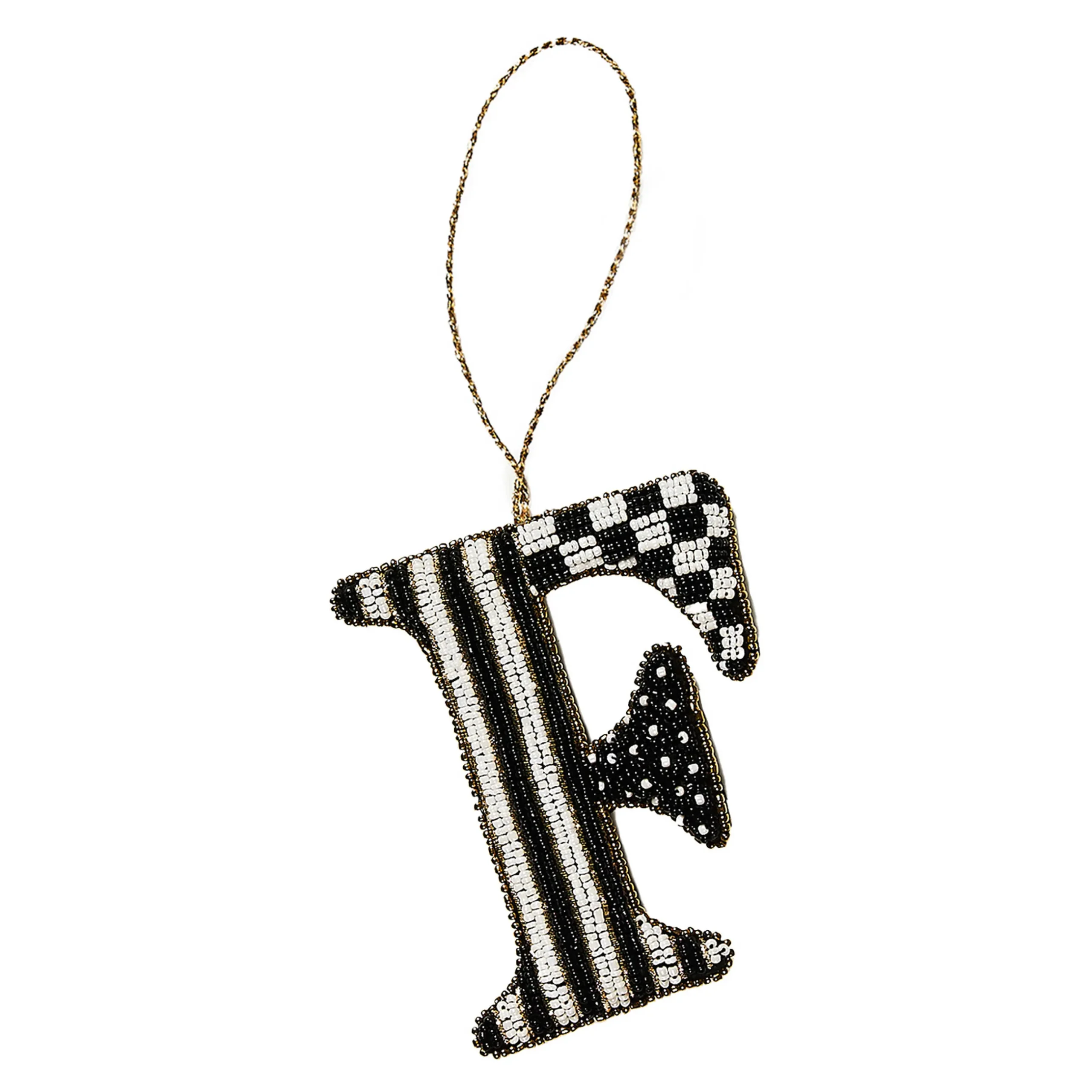 Holiday|MacKenzie-Childs Monogram Beaded F Ornament