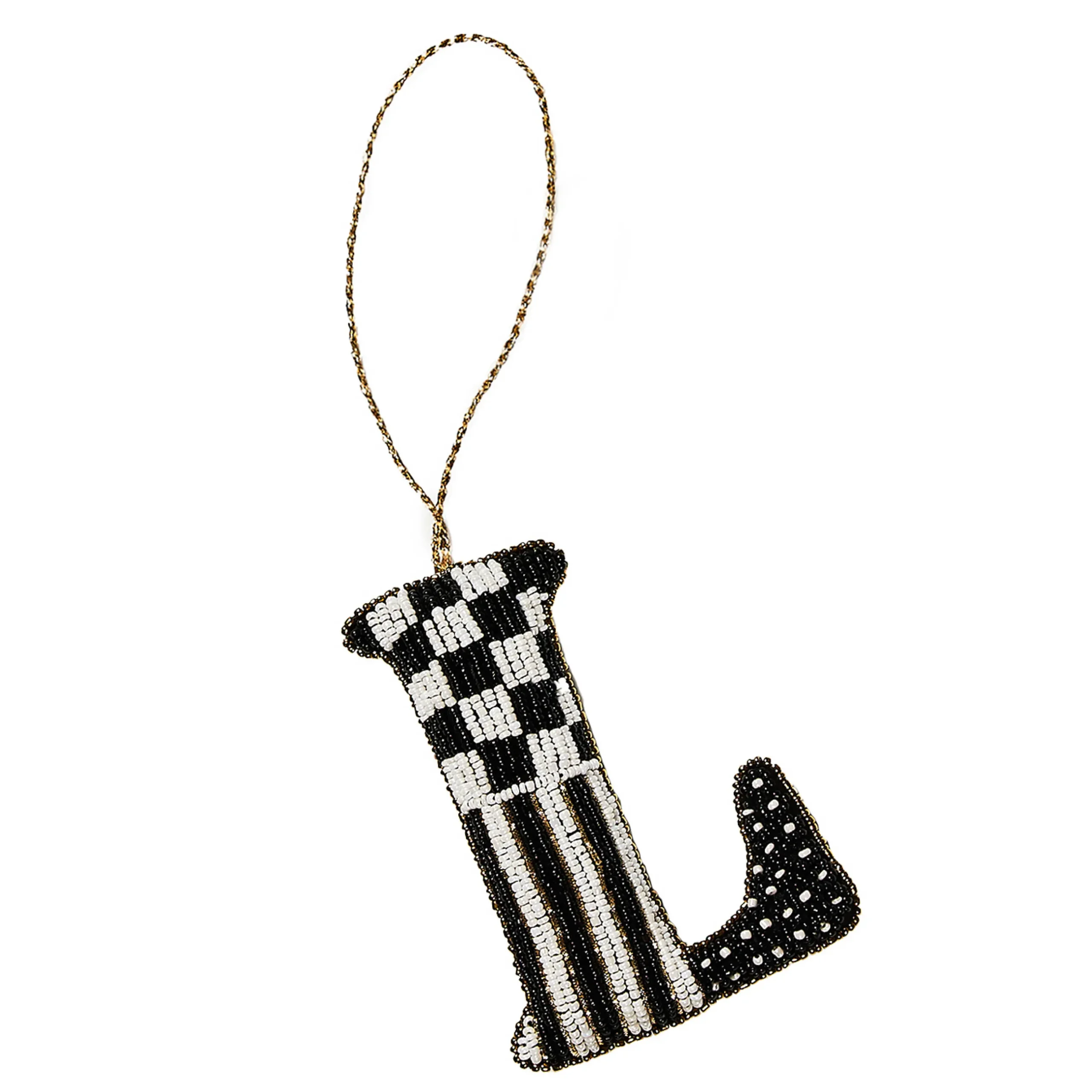 Holiday|MacKenzie-Childs Monogram Beaded L Ornament
