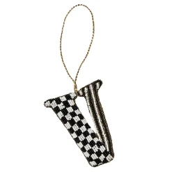 Holiday|MacKenzie-Childs Monogram Beaded V Ornament