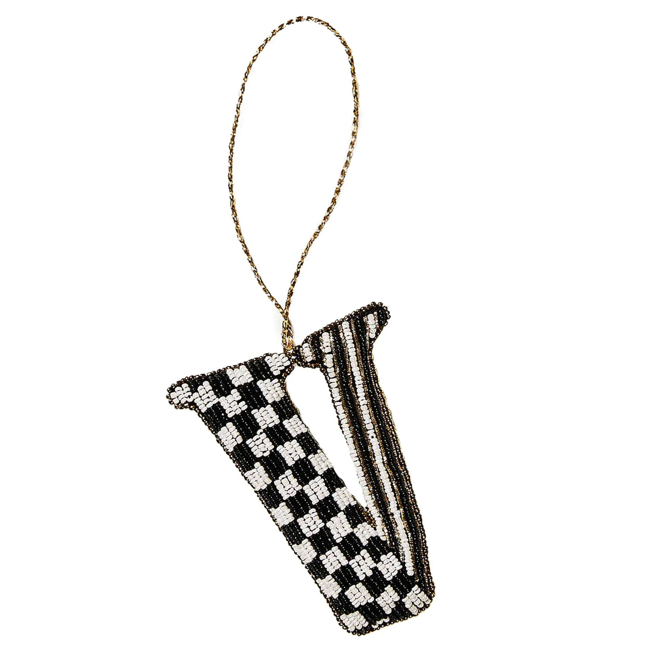 Holiday|MacKenzie-Childs Monogram Beaded V Ornament