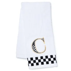 Bath & Bath Accessories|MacKenzie-Childs Monogram C Check Hand Towel