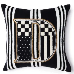 Pillows, Throws, & Cushions|MacKenzie-Childs Monogram D Beaded Throw Pillow