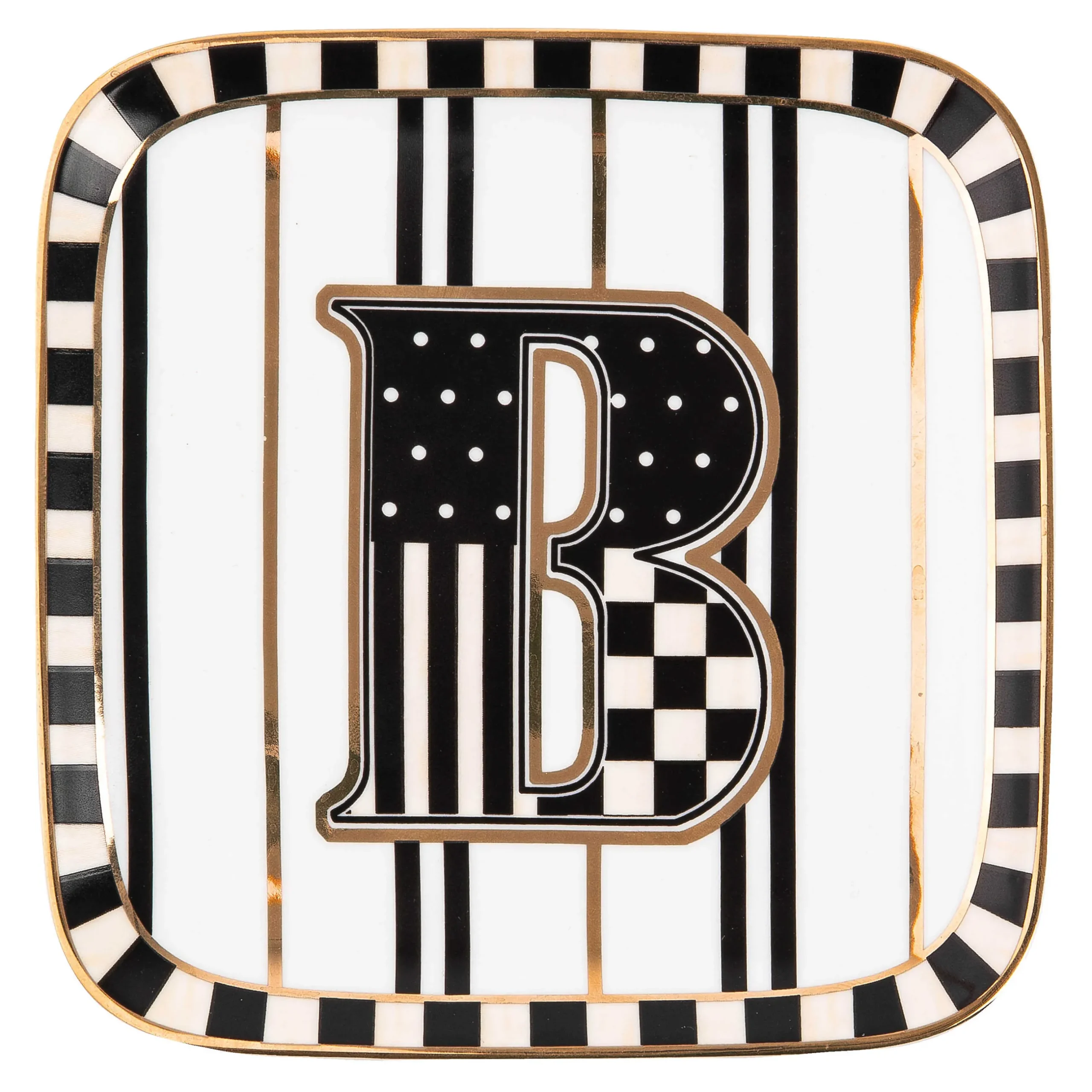 Dinnerware & Flatware|MacKenzie-Childs Monogram Dish - B