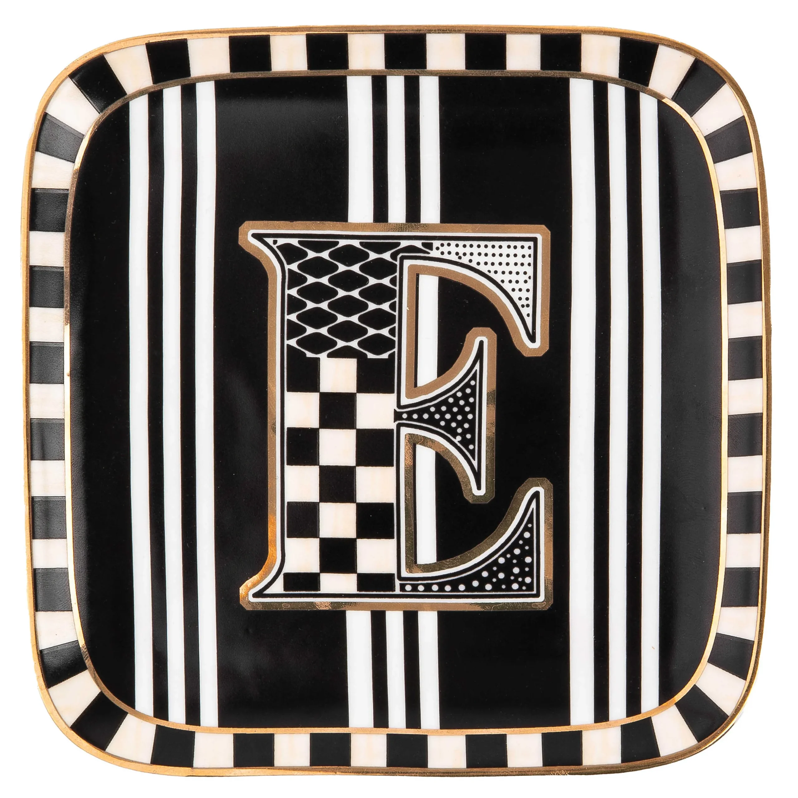 Dinnerware & Flatware|MacKenzie-Childs Monogram Dish - E