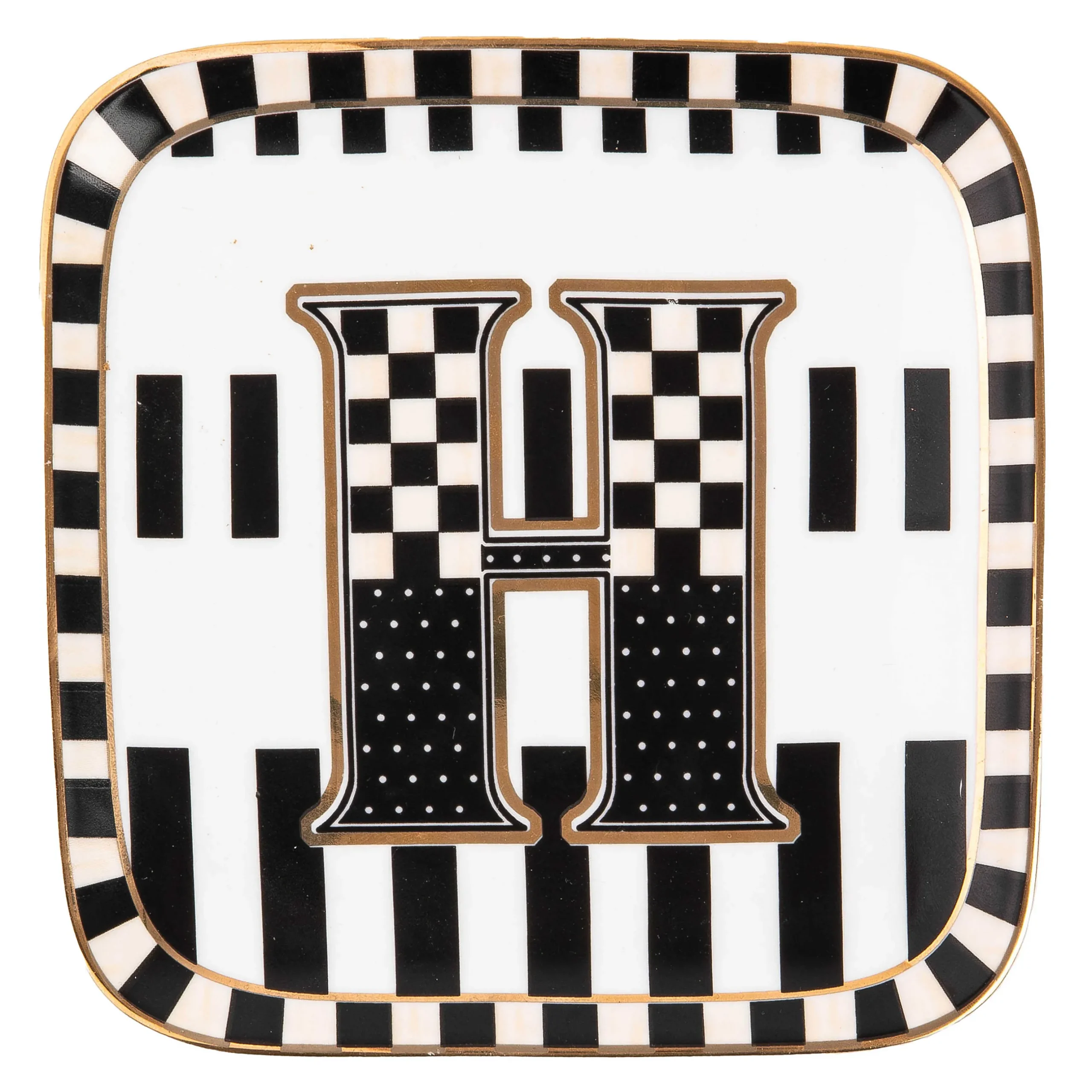Dinnerware & Flatware|MacKenzie-Childs Monogram Dish - H