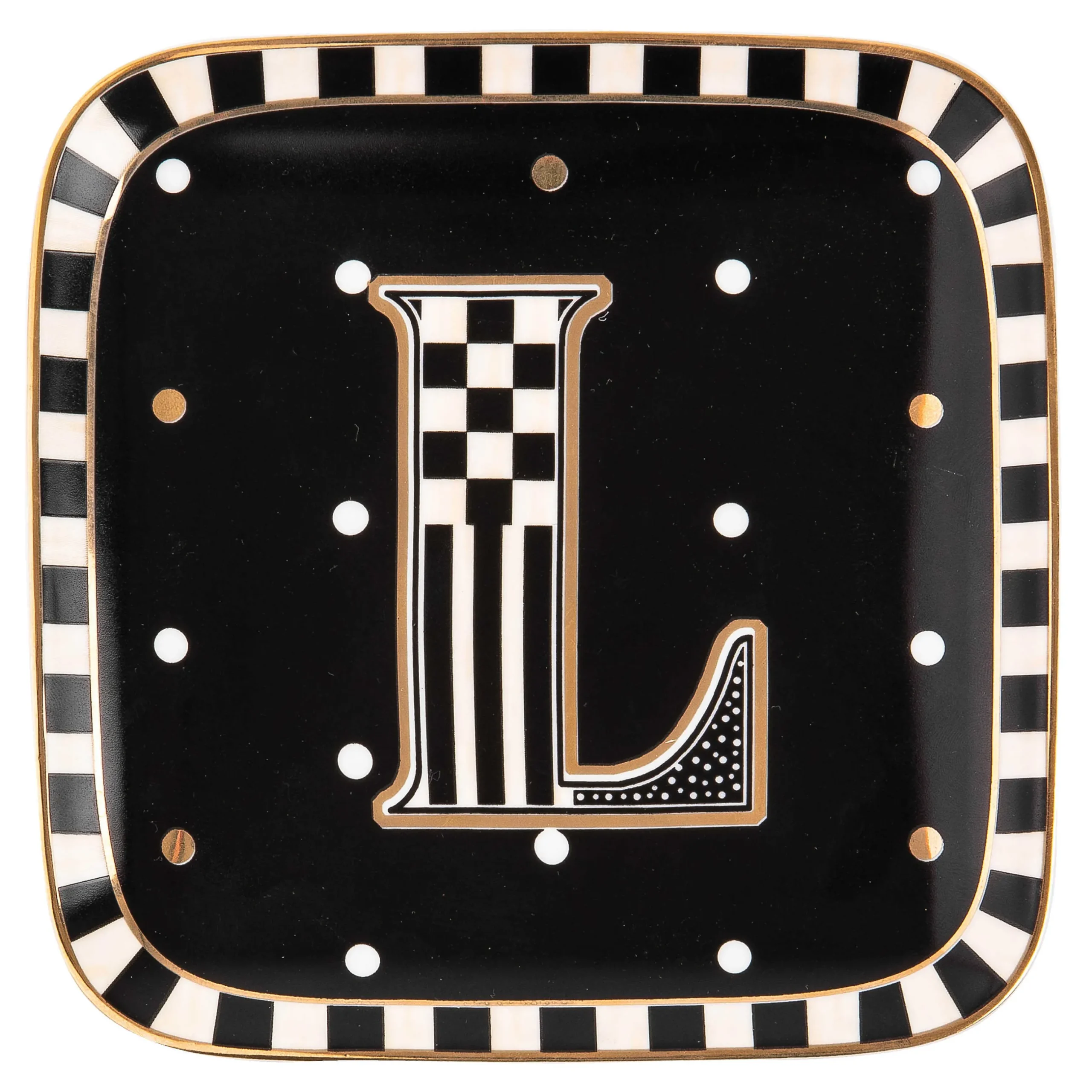 Dinnerware & Flatware|MacKenzie-Childs Monogram Dish - L