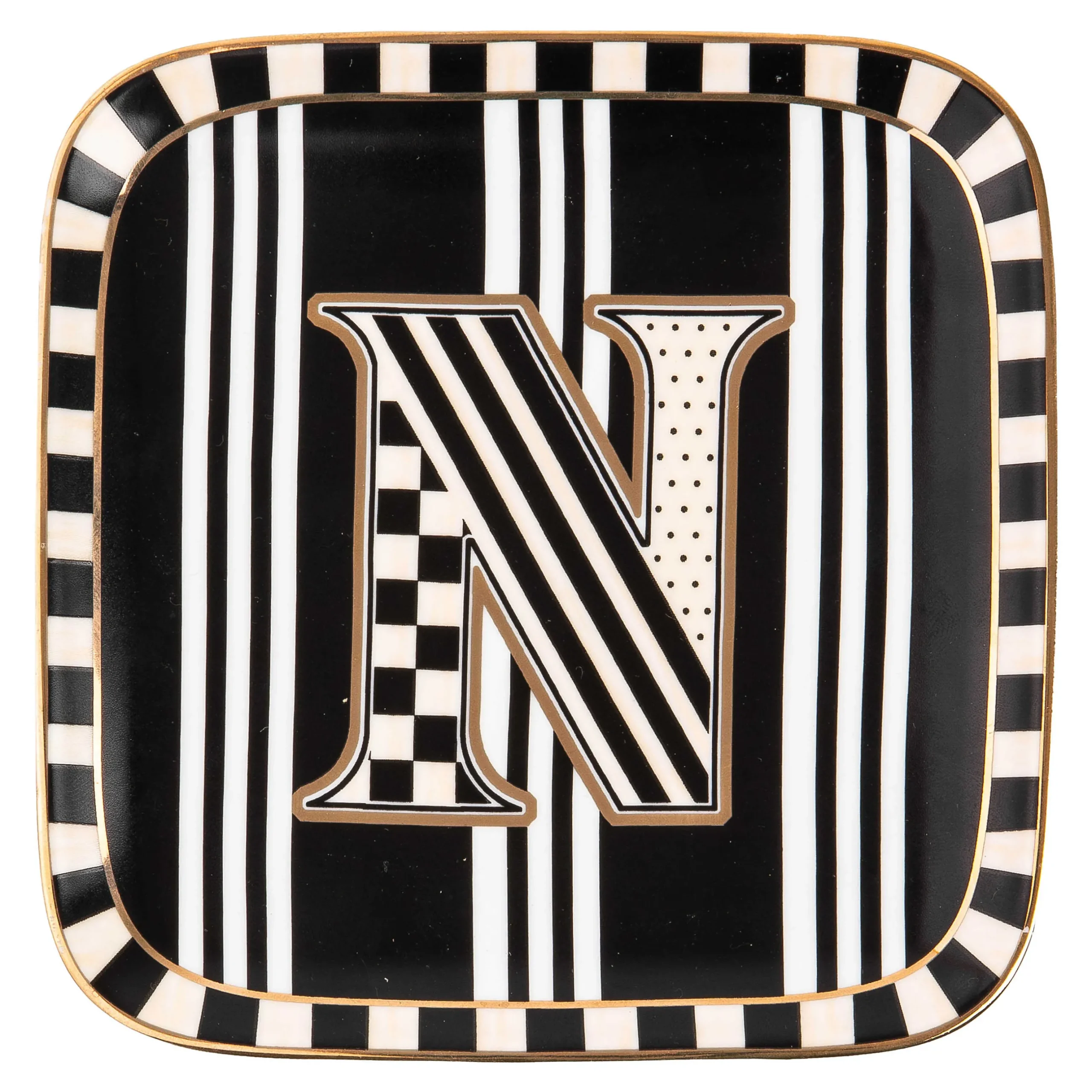 Dinnerware & Flatware|MacKenzie-Childs Monogram Dish - N