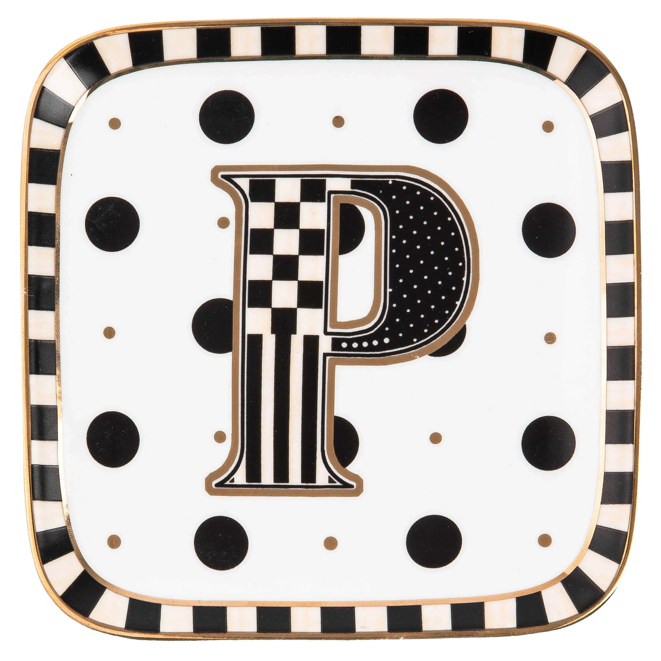 Dinnerware & Flatware|MacKenzie-Childs Monogram Dish - P