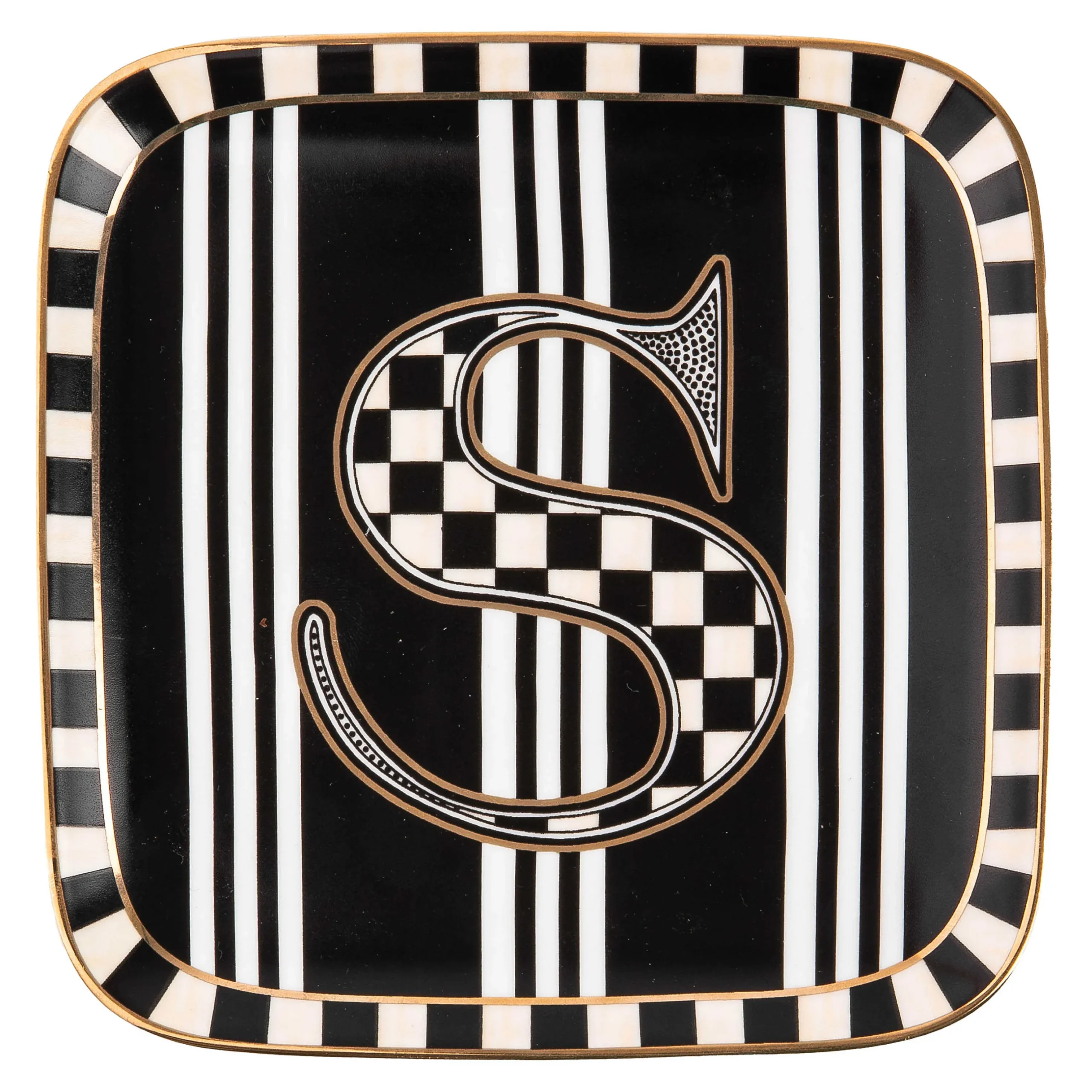 Dinnerware & Flatware|MacKenzie-Childs Monogram Dish - S