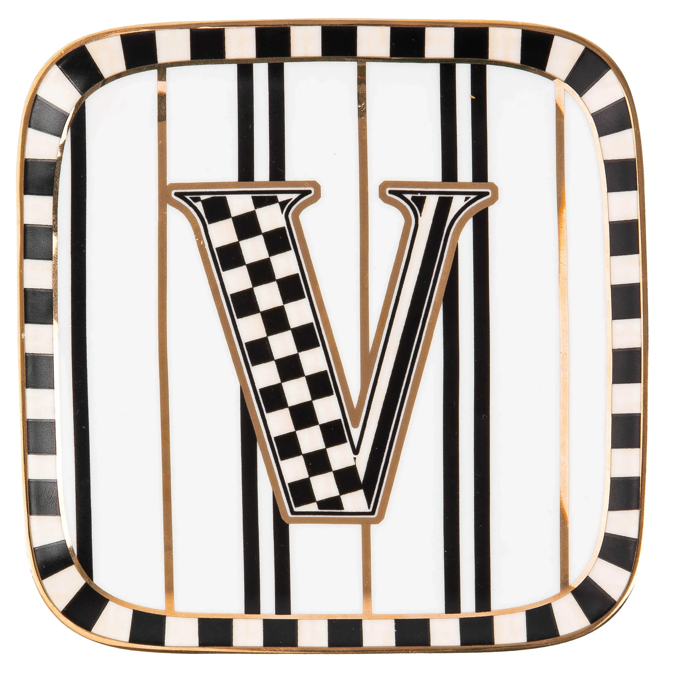 Dinnerware & Flatware|MacKenzie-Childs Monogram Dish - V