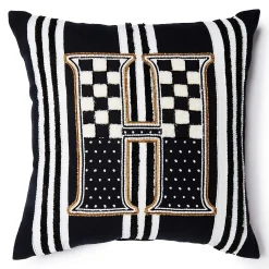 Pillows, Throws, & Cushions|MacKenzie-Childs Monogram H Beaded Throw Pillow