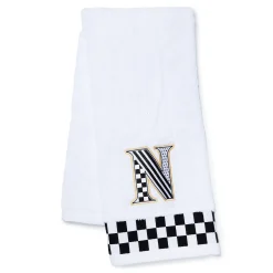 Bath & Bath Accessories|MacKenzie-Childs Monogram N Check Hand Towel